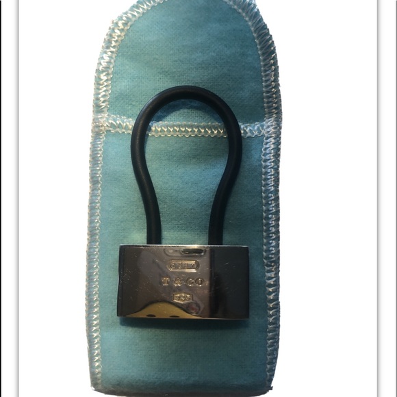 2001 Tiffany&Co Silver 1837 Lock Key Ring - Picture 3 of 5